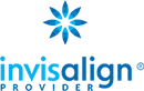 Invisalign Provider logo with blue star symbol and text for dental orthodontic treatment.